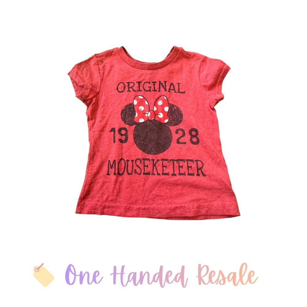 🐭 Disney Minnie Mouse Red 1928 Original Mouseketeer Kids Girls T-Shirt XXS (2/3)